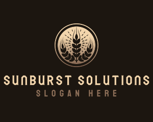 Sunburst - Round Beer Malt Sunburst logo design