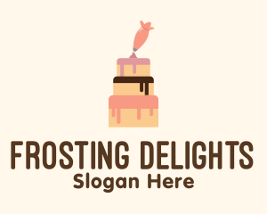 Frosting - Pink Cake Frosting Bakery logo design