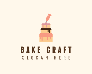 Pink Cake Frosting Bakery logo design