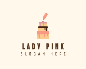 Pink Cake Frosting Bakery logo design