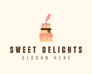 Pink Cake Frosting Bakery logo design