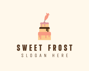 Pink Cake Frosting Bakery logo design