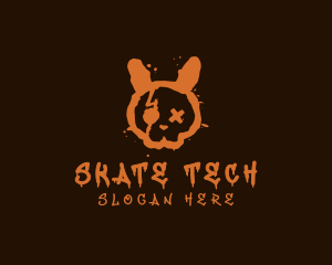 Bunny Rabbit Skull Graffiti logo design