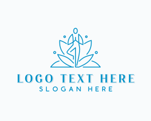 Healing - Wellness Yoga Lotus logo design