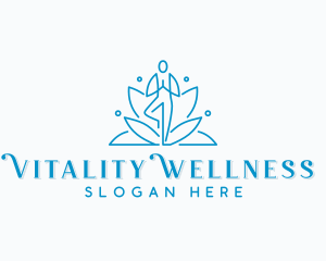 Wellness Yoga Lotus logo design