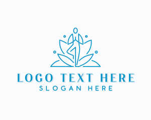 Therapeutic - Wellness Yoga Lotus logo design