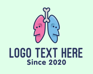 Pneumonia - Respiratory Lungs Faces logo design