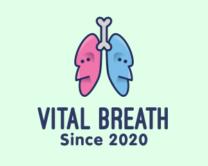 Breathing - Respiratory Lungs Faces logo design