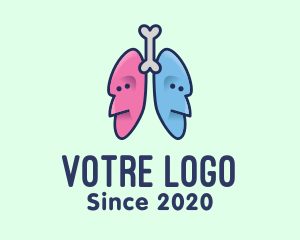 Cancer - Respiratory Lungs Faces logo design
