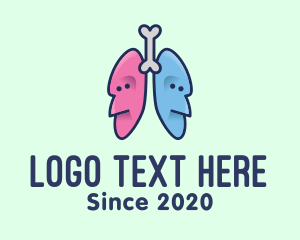 Cancer - Respiratory Lungs Faces logo design