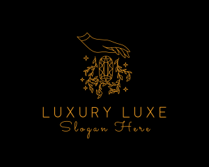 Luxury Gem Crystal Hand logo design