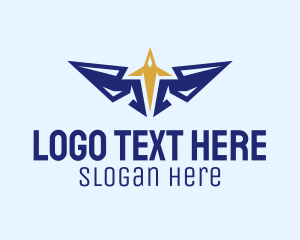 Star - Plane Wings Spacecraft logo design