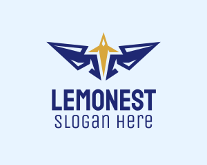 Pilot Training - Plane Wings Spacecraft logo design