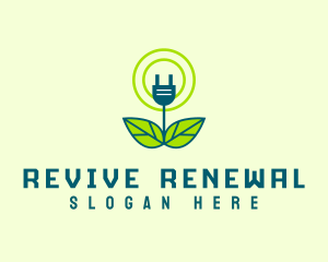 Plant Power Plug logo design