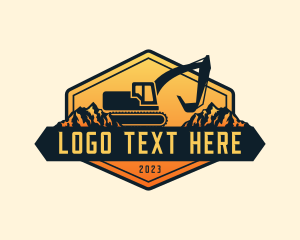 Quarry Excavator Construction Logo