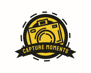 Photojournalist - Photo Booth Camera Badge logo design
