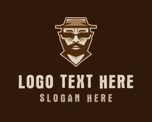 Serious - Hipster Old Man Hat logo design