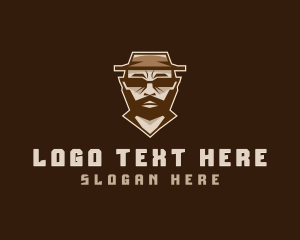 Hipster Man Hat logo design