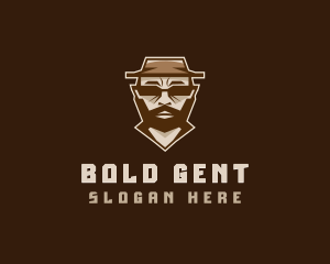 Hipster Man Hat logo design