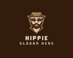 Hipster Man Hat logo design
