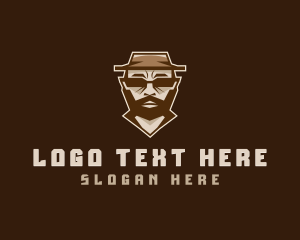 Man - Hipster Man Hat logo design