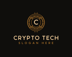  Cryptocurrency Circuit Token logo design