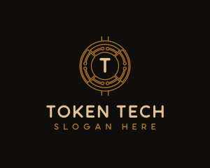 Token - Cryptocurrency Circuit Token logo design