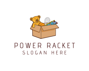 Racket - Toy Box Donation logo design