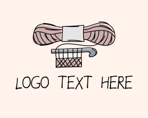 Knitter - Crochet Yarn Hook logo design