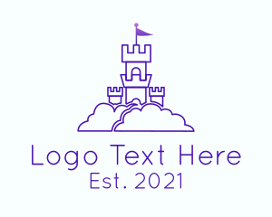 Turret - Cloud Castle Tower logo design