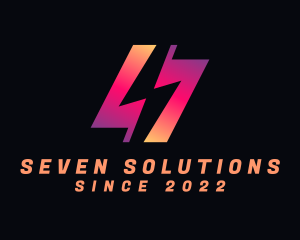 Seven - Electric Voltage Number 7 logo design