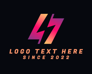 Gradient - Electric Voltage Number 7 logo design