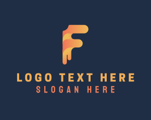 Letter F - Gradient Hot Melt logo design