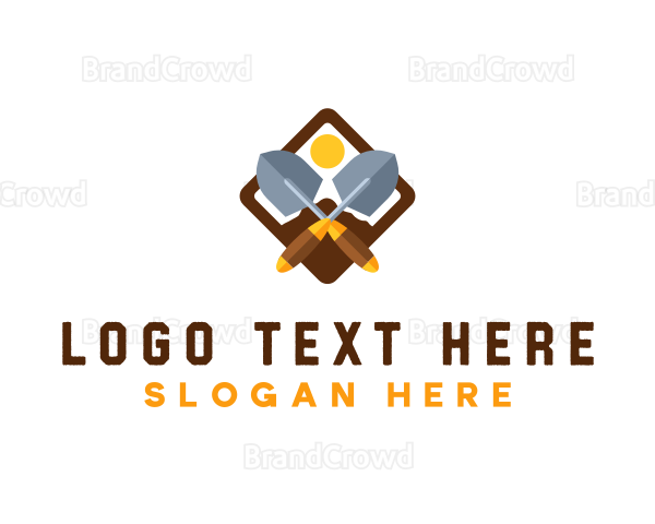 Landscaping Yard Shovel Logo