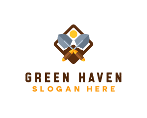 Turf - Landscaping Yard Shovel logo design