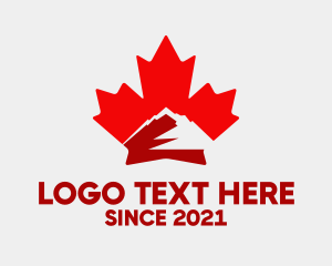 Canada - Red Canada Mountain logo design