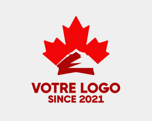 Winter - Red Canada Mountain logo design