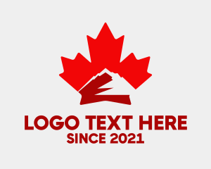 North America - Red Canada Mountain logo design