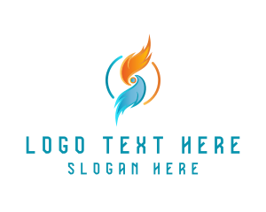 Heating System - Fire Ice Element logo design