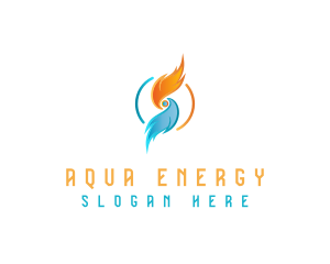 Hydropower - Heating Technology System logo design