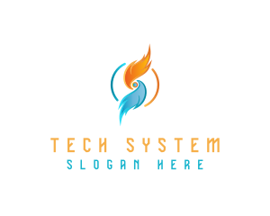 Heating Technology System logo design