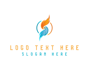 Hydropower - Heating Technology System logo design