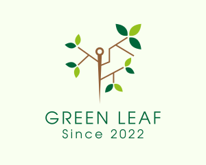 Nature Leaf Needle logo design