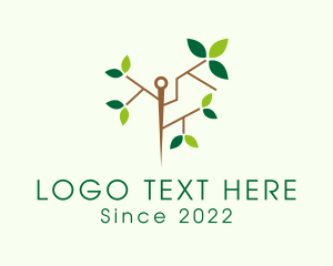Self Care - Nature Leaf Needle logo design