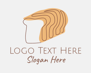 Sliced Bread - Bread Loaf Line Art logo design