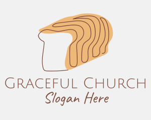 Baker - Bread Loaf Line Art logo design