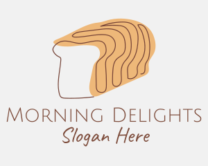 Breakfast - Bread Loaf Line Art logo design