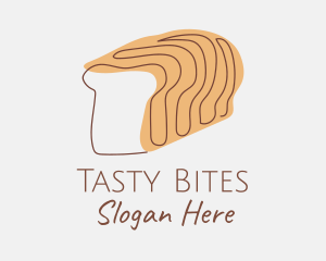 Eat - Bread Loaf Line Art logo design
