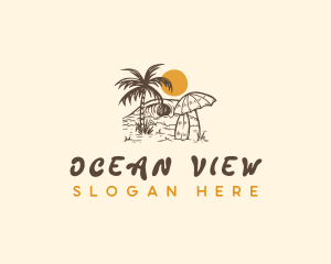 Summer Ocean Beach logo design