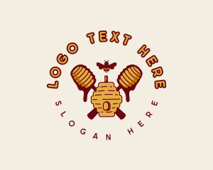 Bee - Sweet Honey Beehive logo design
